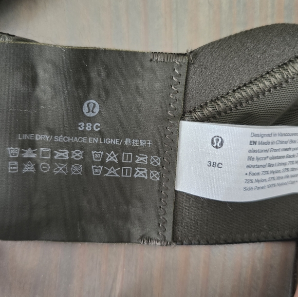 Lululemon Run Times Bra *High Support, B–G Cups Dark Olive 38C - Picture 9 of 10